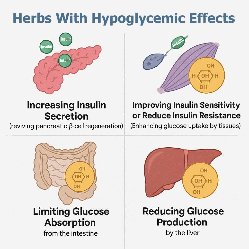 Hypoglycemic effects of diabetes herbs